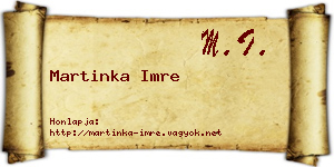 Martinka Imre névjegykártya